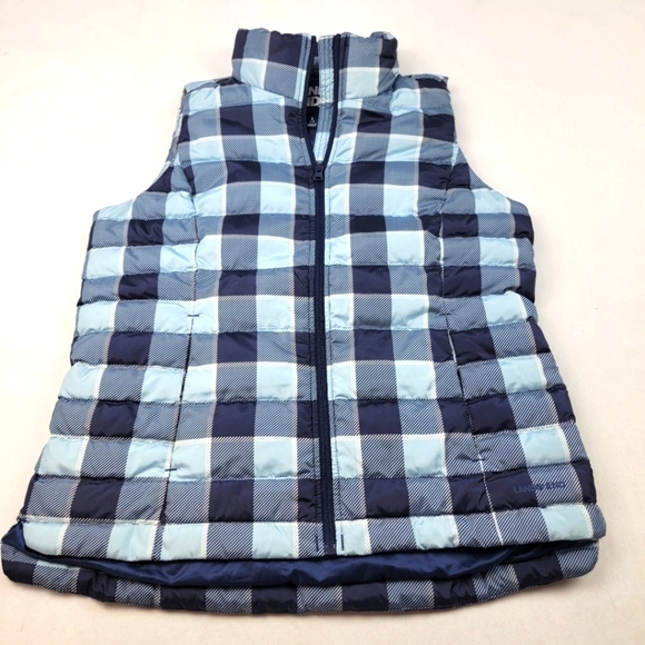 Lands' End Jackets & Blazers - Lands' End blue plaid down filled puffer vest Bin